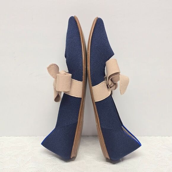 Rothy's Mary Jane Bow Flats in Sapphire Deep Navy Blue Womens 6.5 - Picture 8 of 8